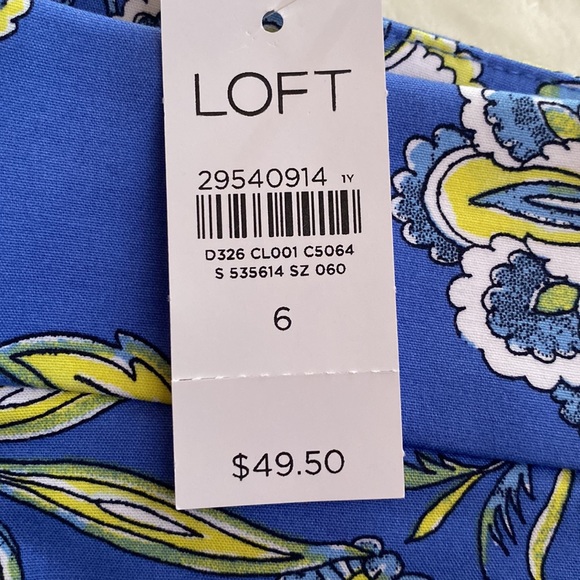 LOFT RIVIERA CHINO SHORTS SIZE 6 🇺🇦BLUE AND YELLOW - Picture 4 of 6